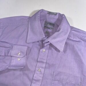 WH Belk Mens Lavender Purple Cotton Button Down Dress Shirt 17 32/33 B202